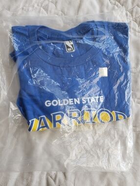 NBA Golden State Warriors Logo & Net Short Sleeve T-Shirt Blue Men's Size Large